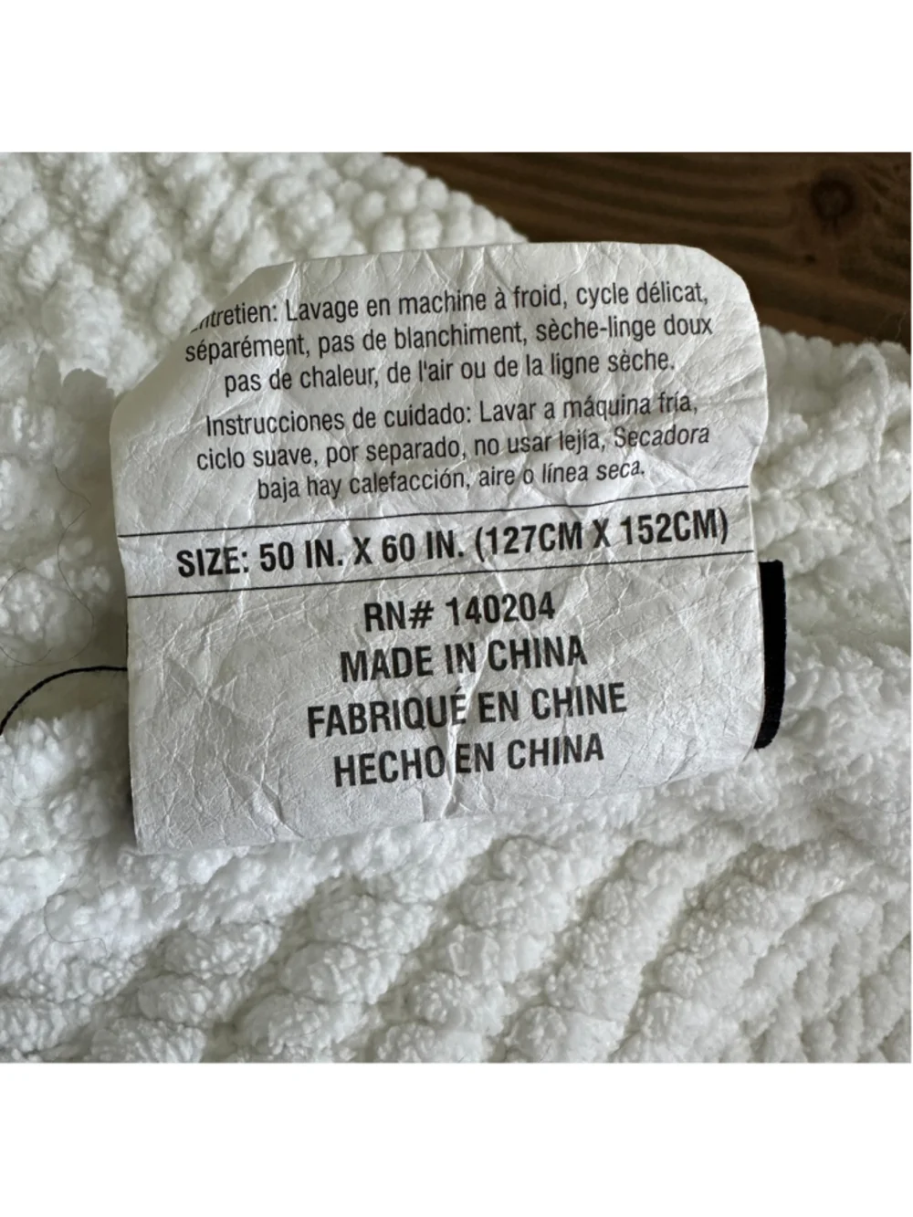 Nicole Miller Home Throw Blanket White Herringbone Textured Fringe 50x60